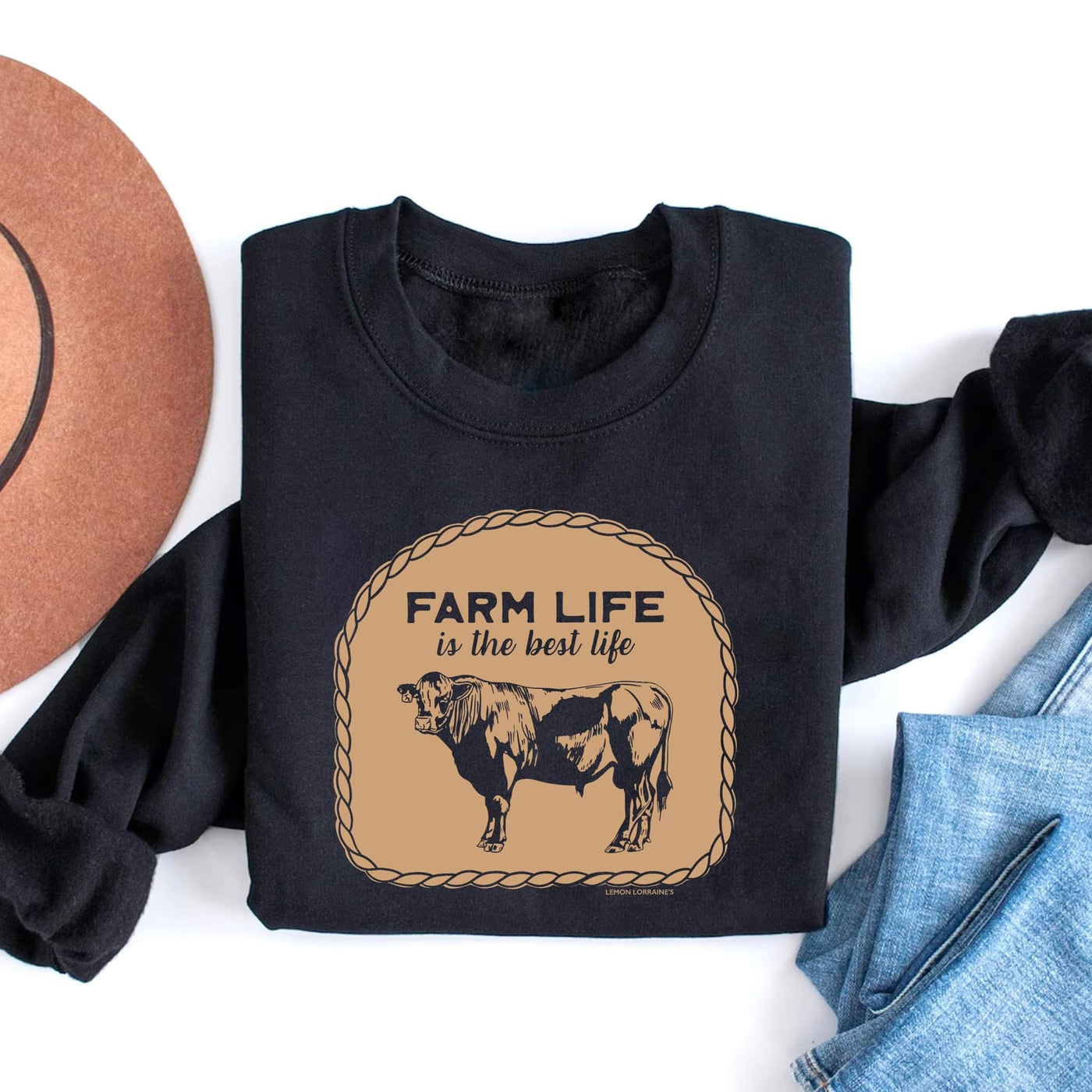 Farm Life Black Sweatshirt