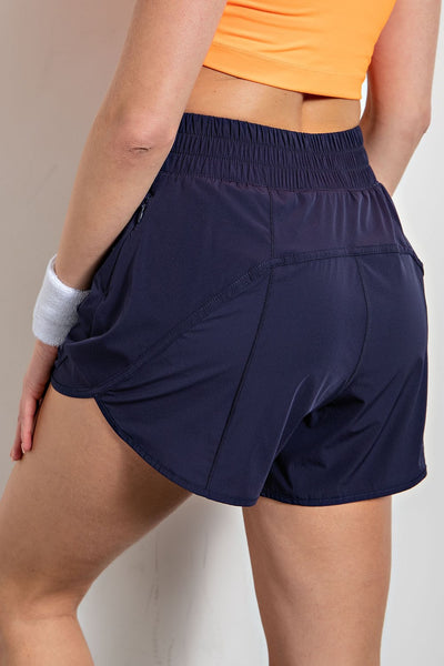 Stretch Woven Shorts With Inner Lining