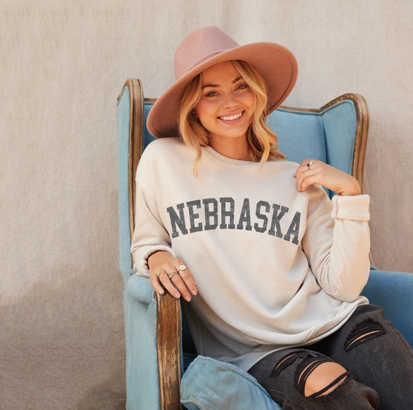 Nebraska Crew Neck Sweatshirt - Heather Dust