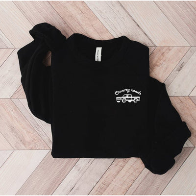 Country Roads Crewneck Sweatshirt - Black