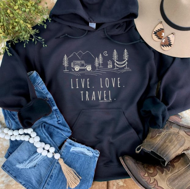 I Love Travel Zip Hoodie