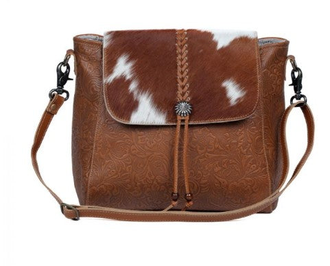 Mahogany Leather and Hair Bag