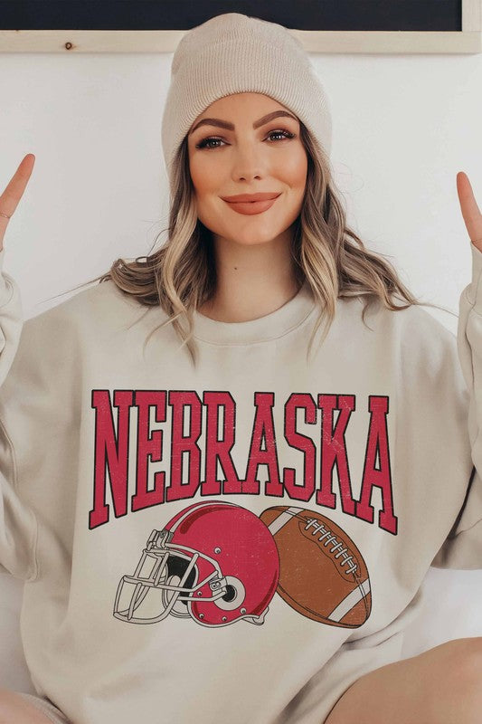 Nebraska Football Sweatshirt Sand