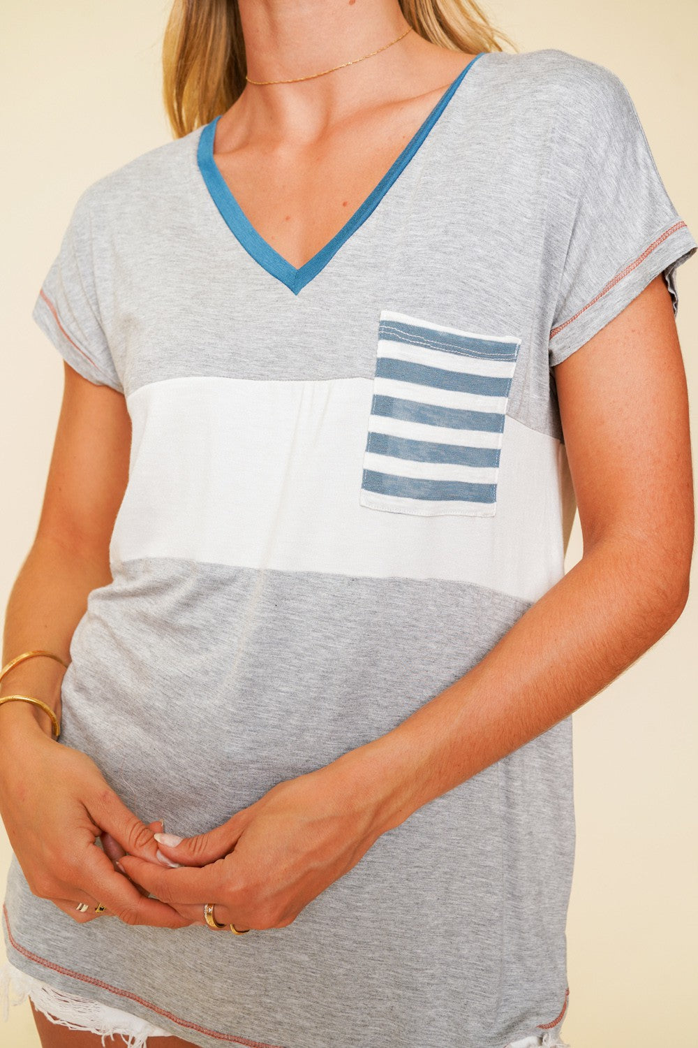 Stripe Pocket T