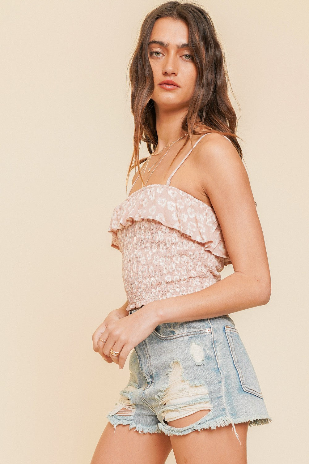 Smocked Floral Cami