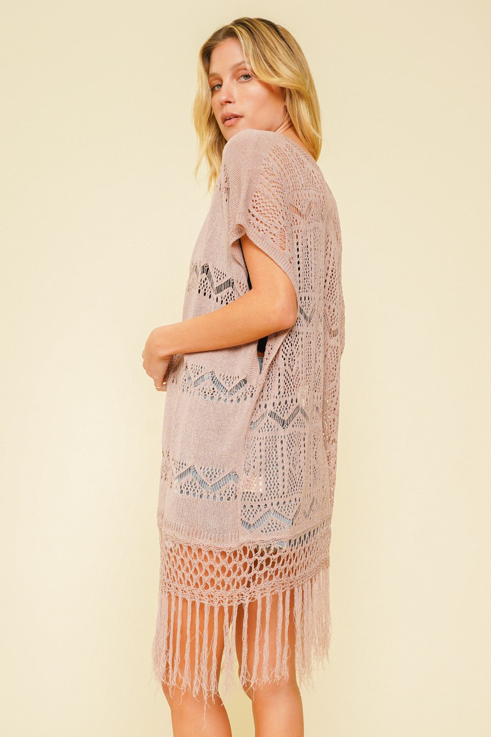 Crochet  Knit Tassel Kimono