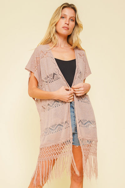 Crochet  Knit Tassel Kimono