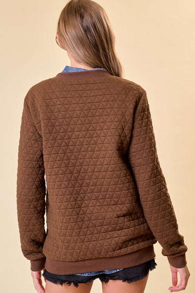 Brown Quilted Pullover