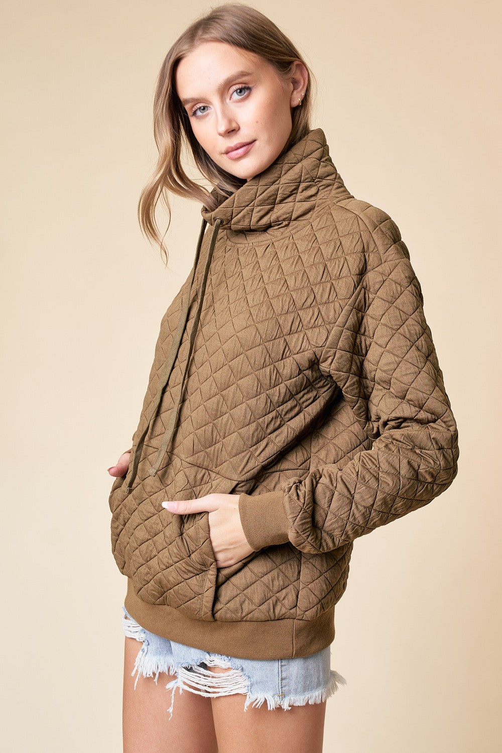 Quilted Brown Pullover