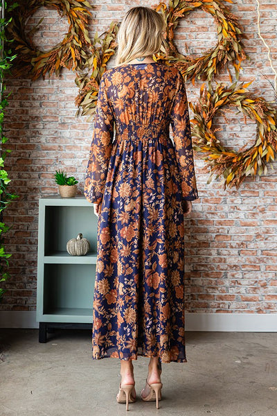 Floral Long Sleeve Maxi Dress