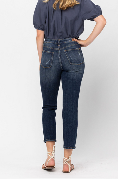 Mid Rise Crop Leg Straight Judy Blues