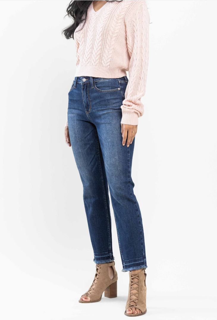 High Waisted Released Hem Slim Judy Blues