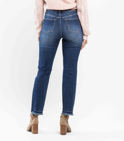 High Waisted Released Hem Slim Judy Blues