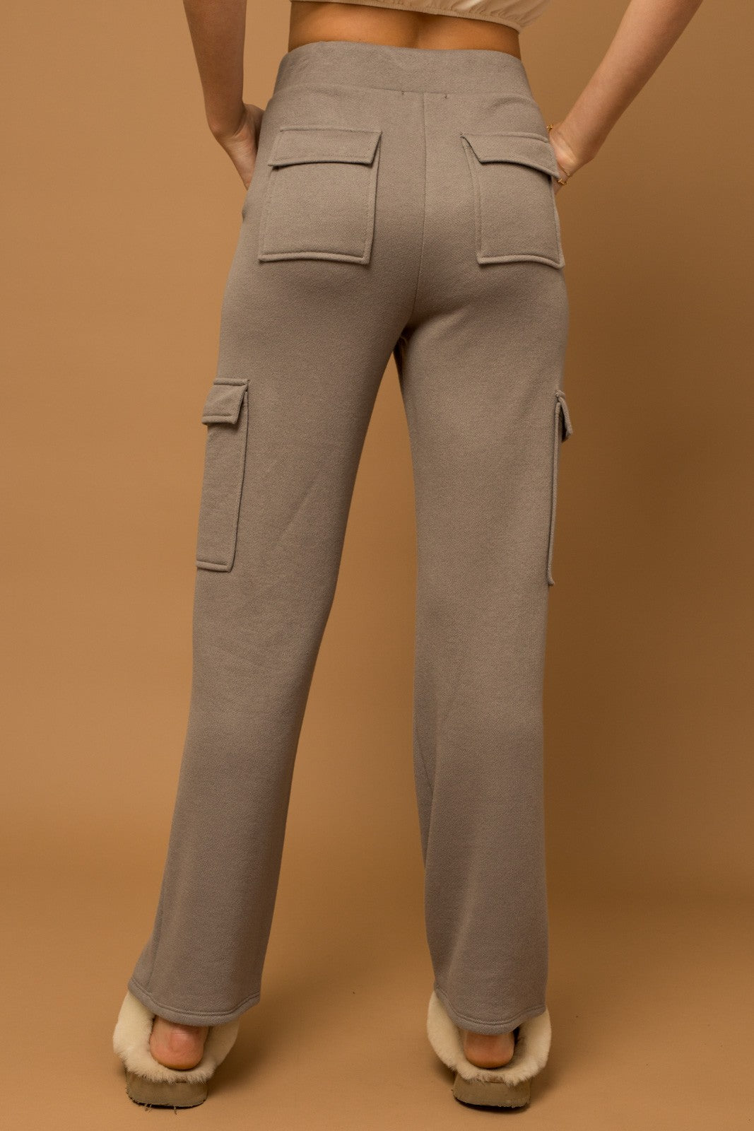 Drawstring Cargo Pants -Grey