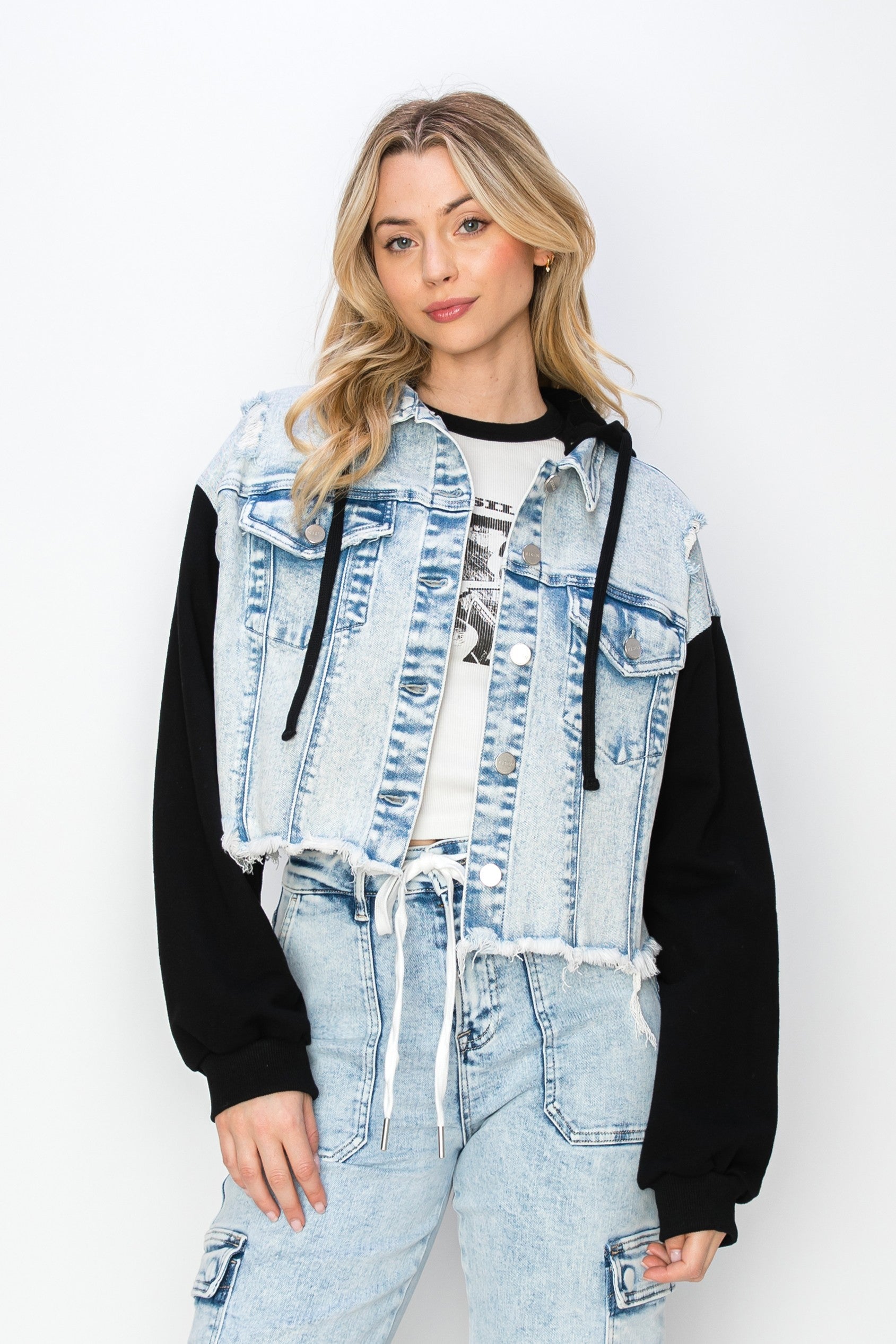 Acid Wash Hooded Crop Jacket – Blair Blue Bonnet Boutique