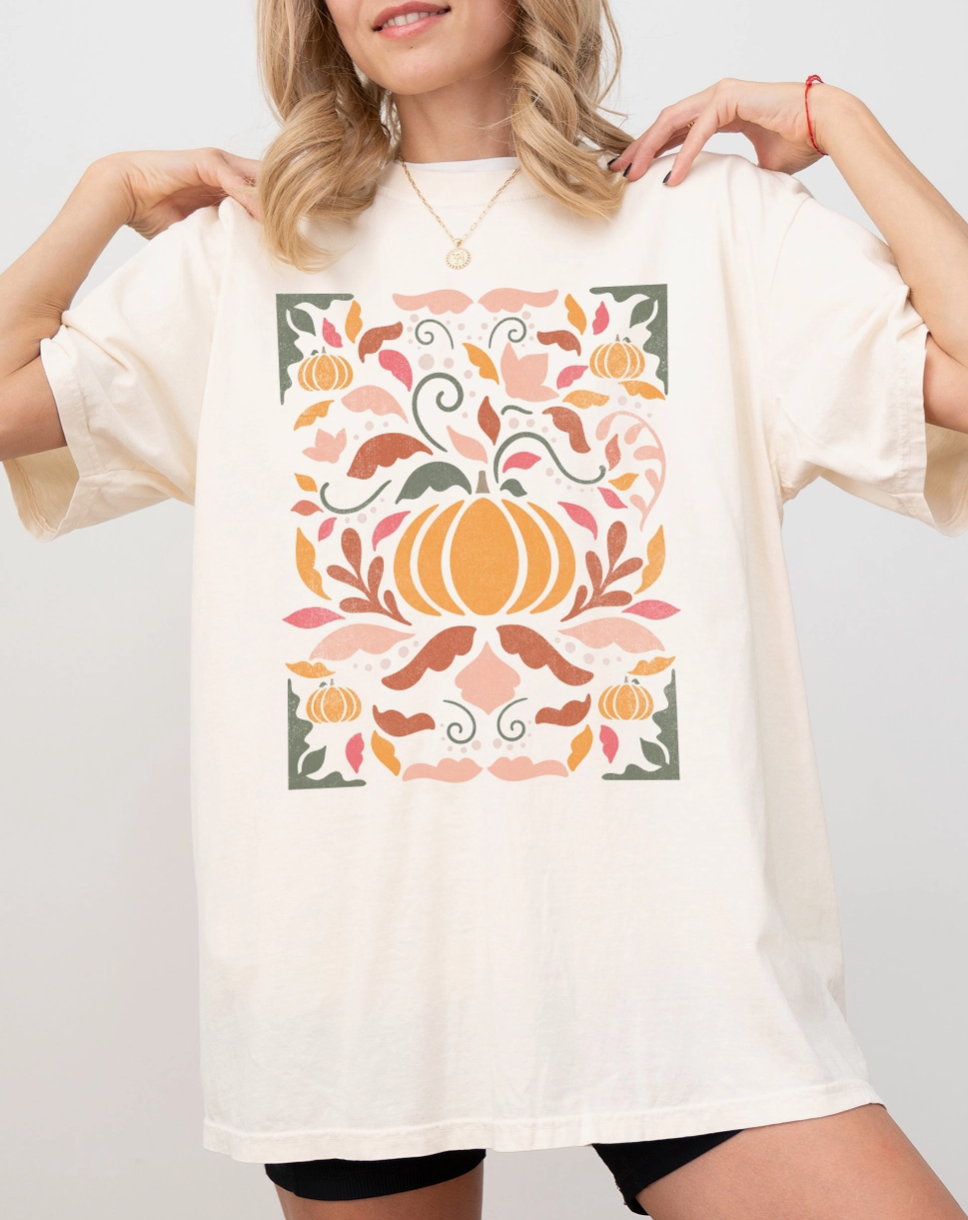 Autumn Pumpkin Abstract Tee