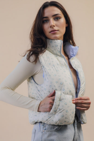 Floral Puffer Vest