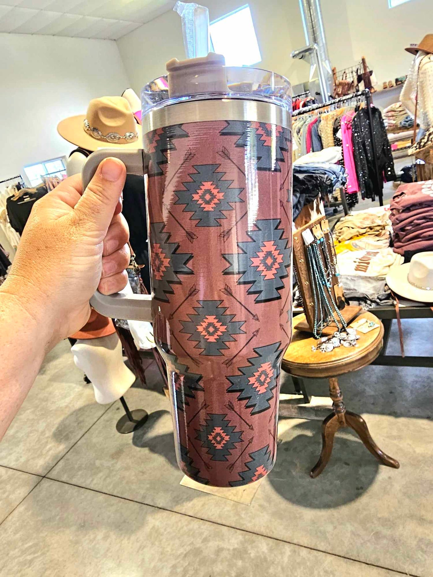 Tumbler - Brown Aztec