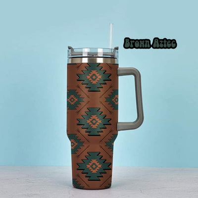 Tumbler - Brown Aztec