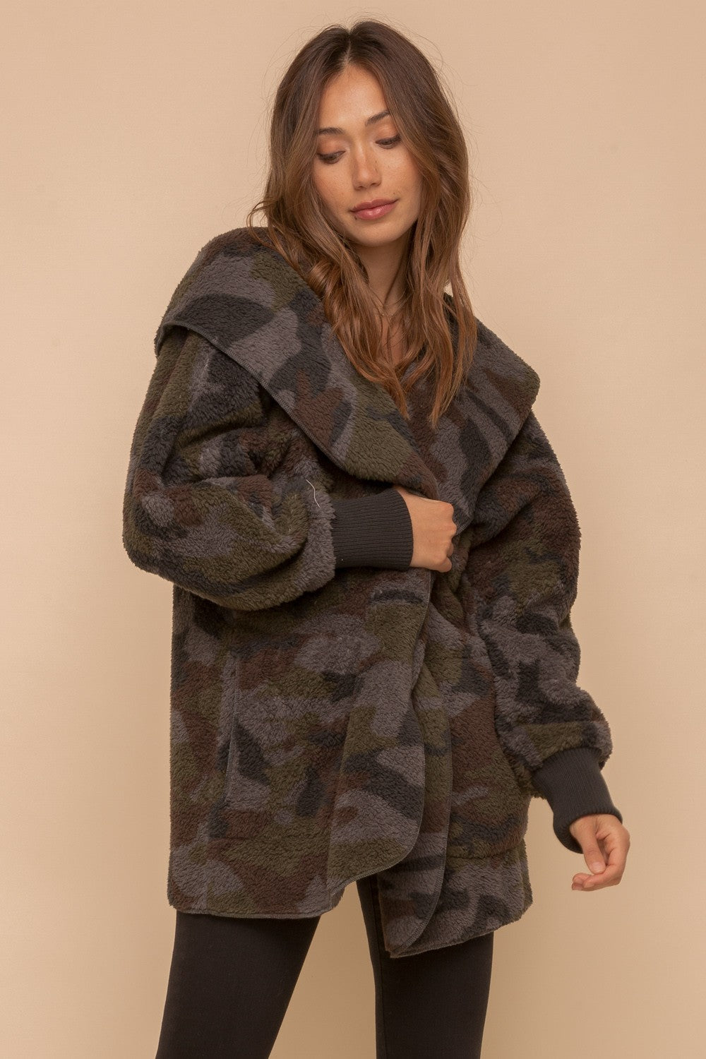 Camo Sherpa Open Jacket
