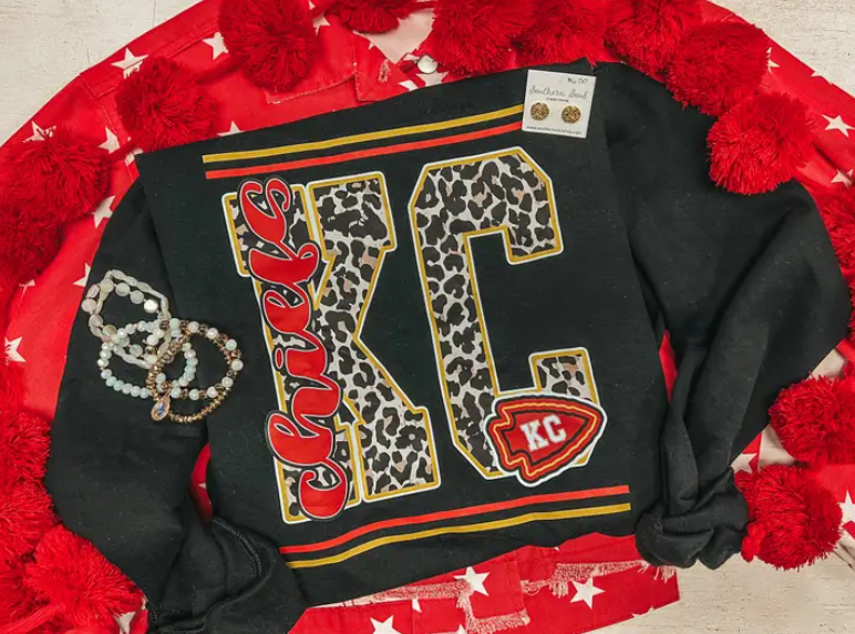 KC Chiefs Leopard Helmet Sweatshirt
