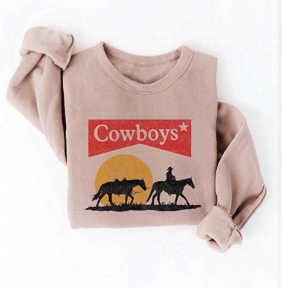 Cowboy Sweatshirt Tan