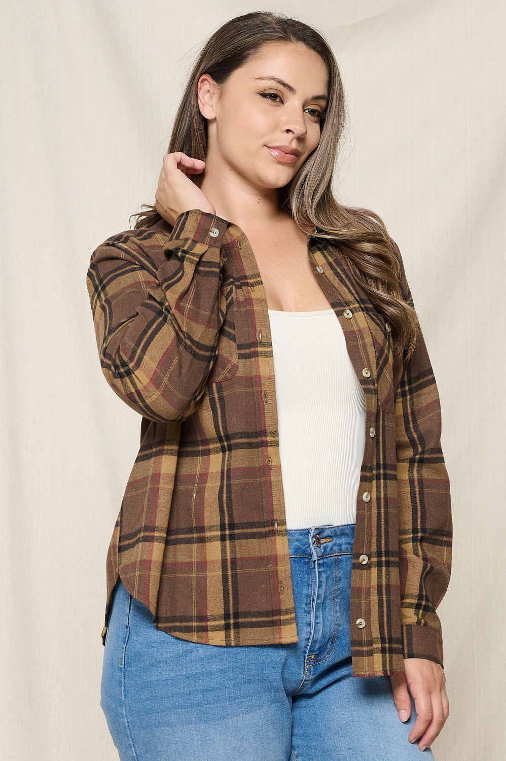 Curvy Tobacco Shacket