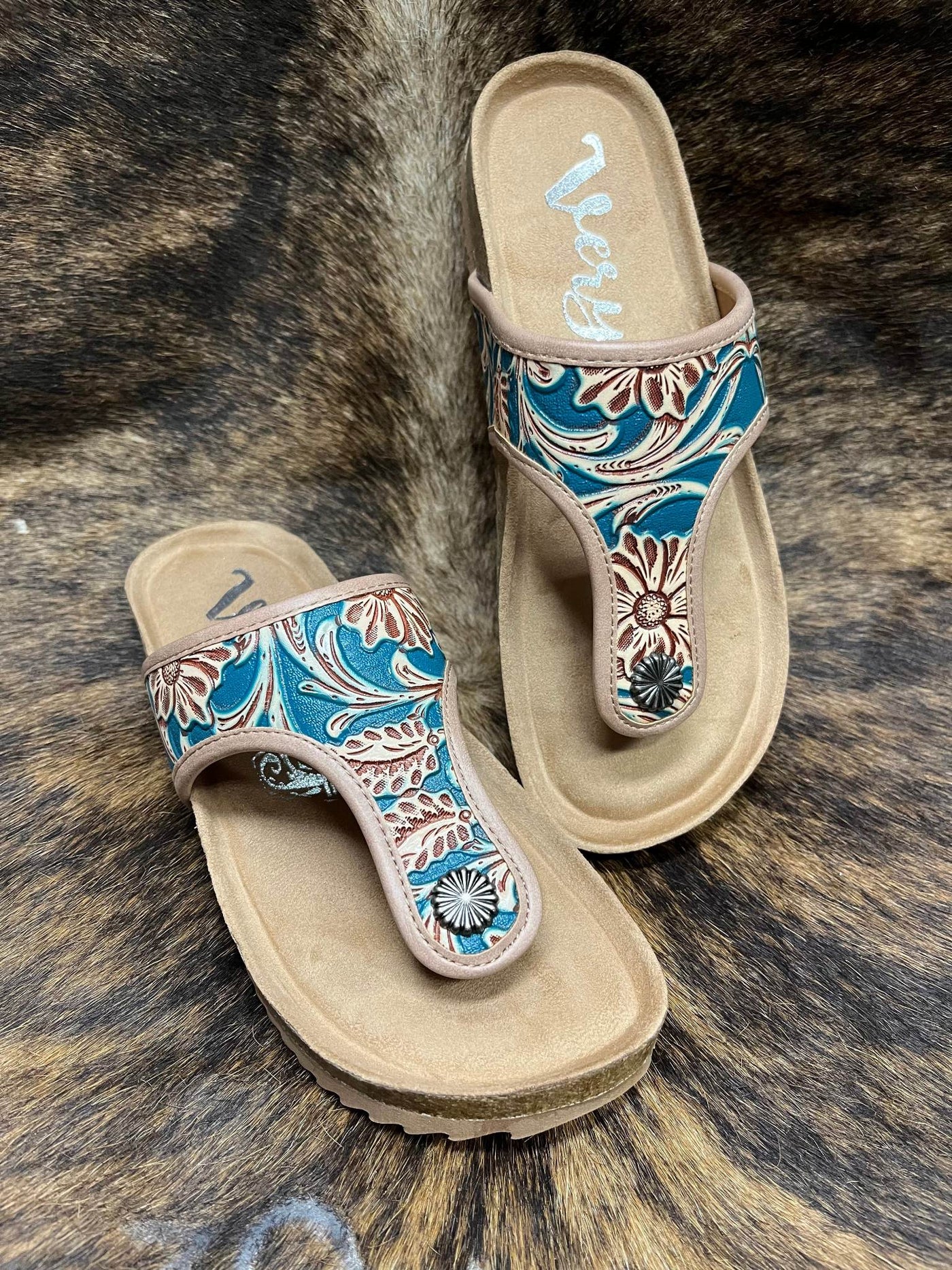 Turquoise Slip On Sandal