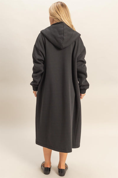 Fleece Long Hooded Coat