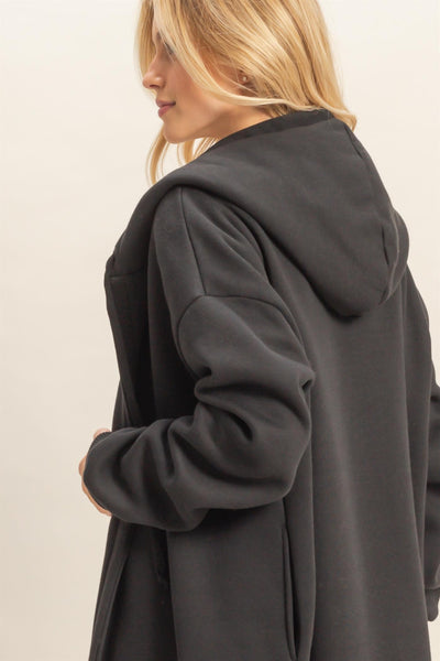 Fleece Long Hooded Coat