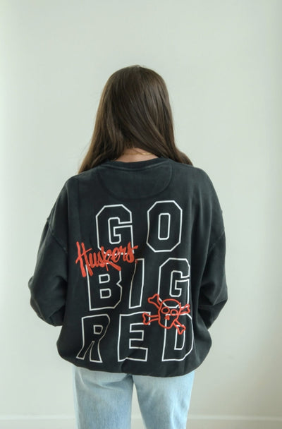 Go Big Red Embroidered Sweatshirt