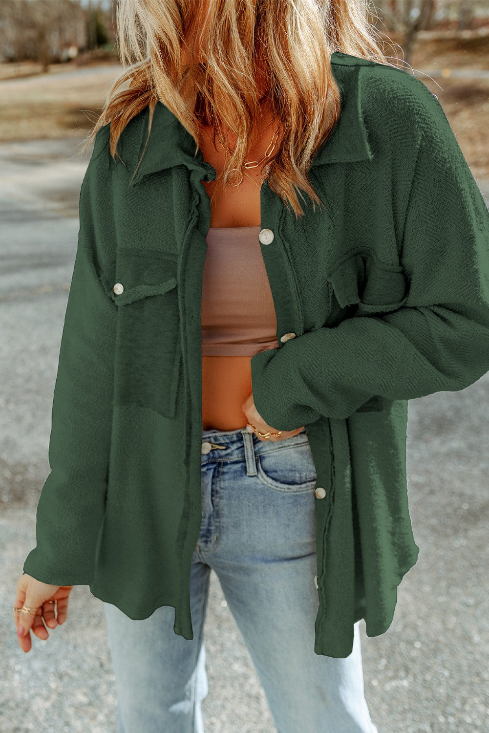 Green Knit Shacket