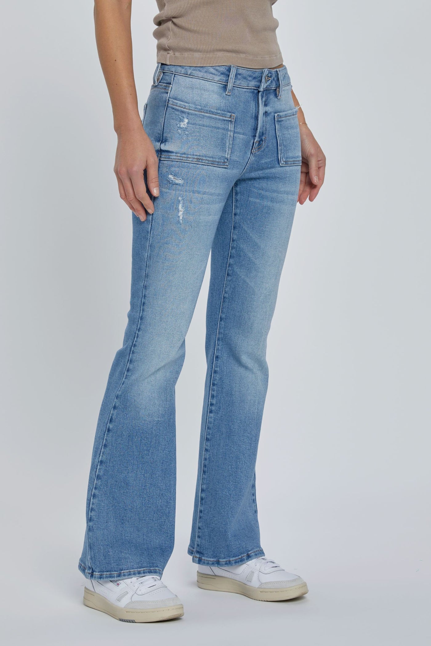 Front Pocket Denim Flare