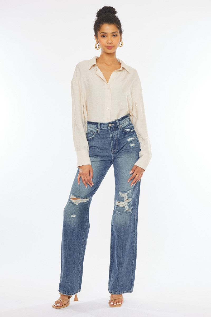 Kancan 90's Wide Leg Flare Jeans