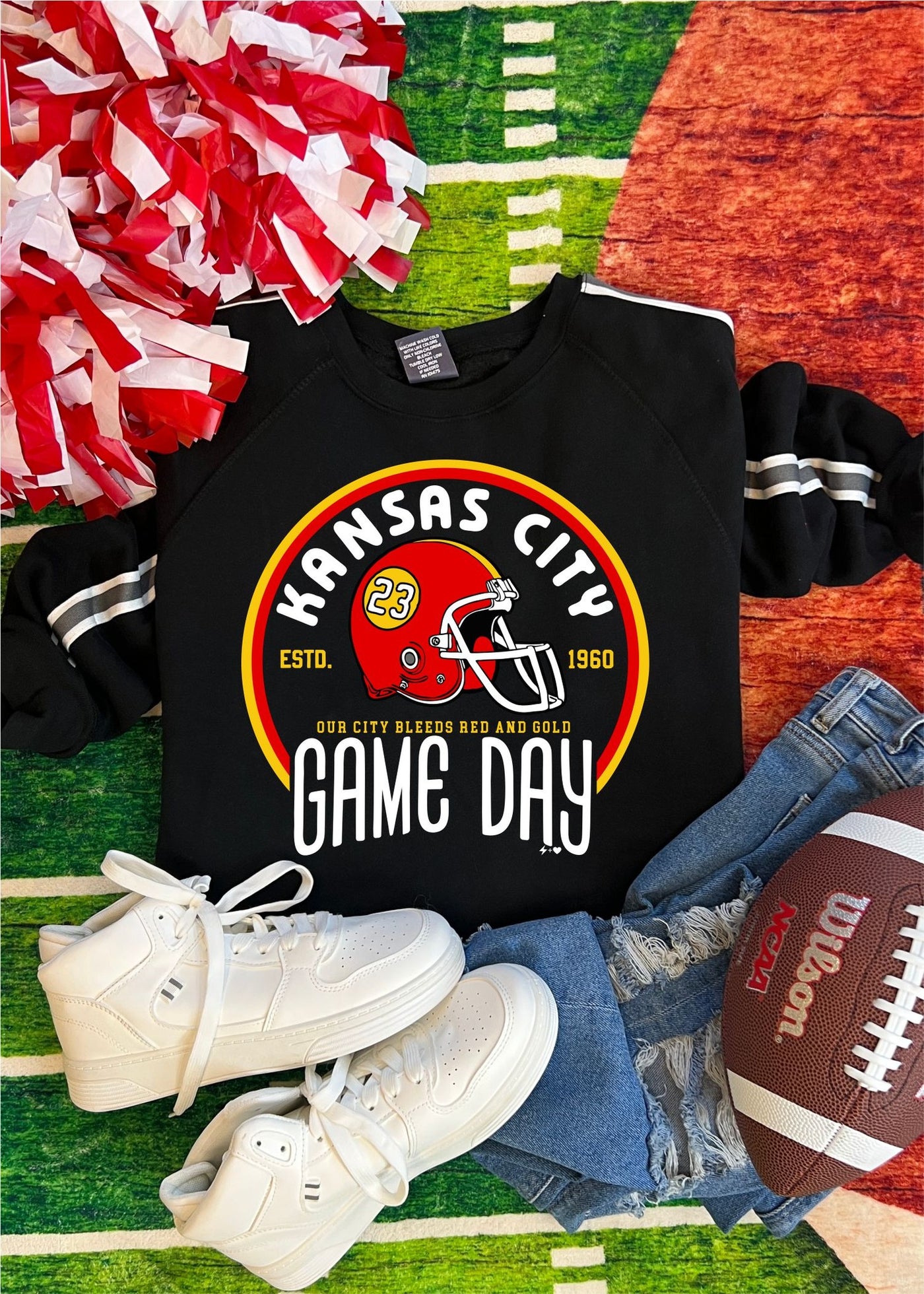 Retro KC Game Day Helmet Sweatshirt