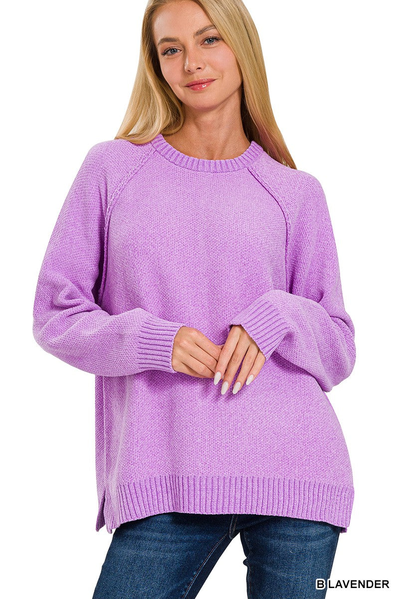 Zenana Raglan Chenille Sweater