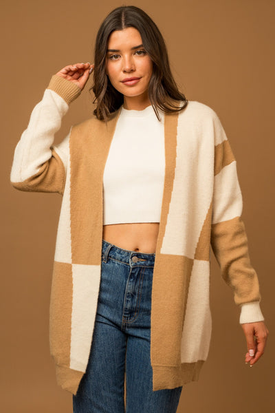 Color Block Sweater Cardigan