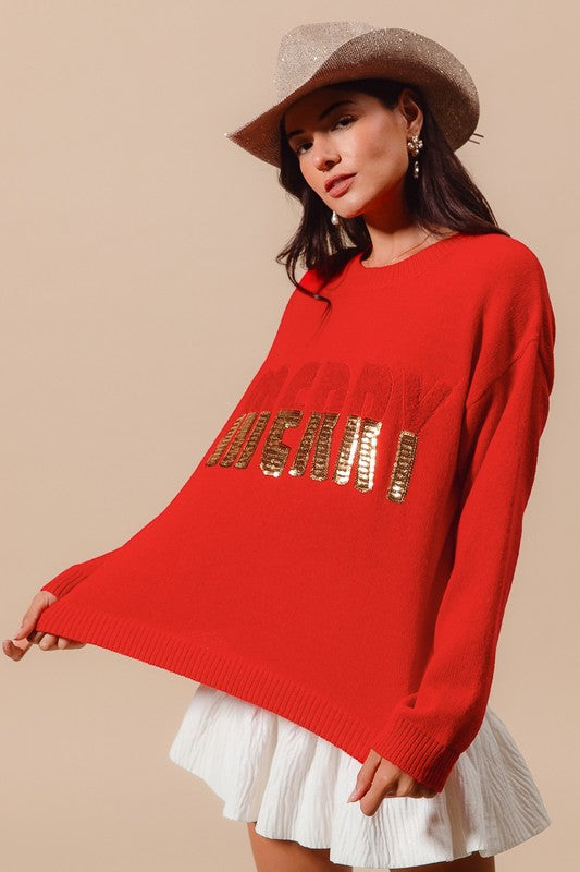 Merry Sequin Sweater