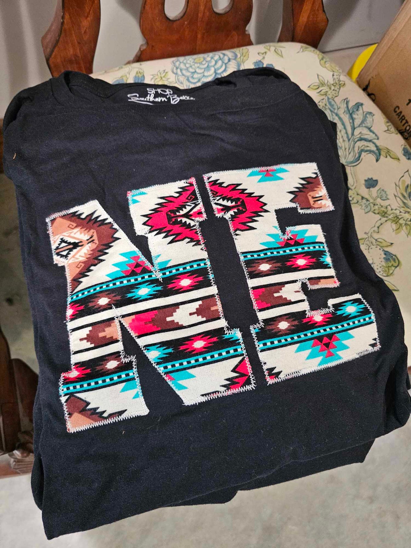 NE Embroidered Graphic T