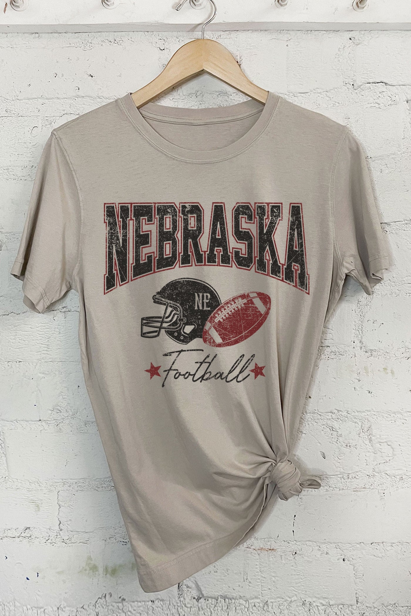 Nebraska Football T-Shirt -Tan