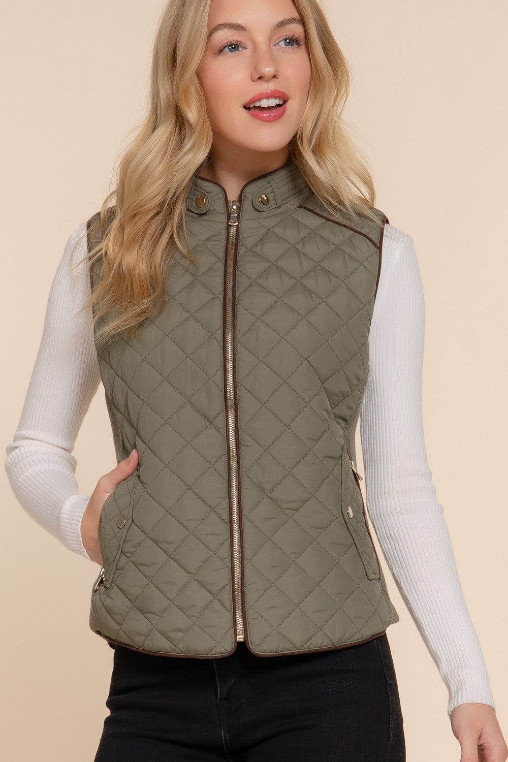 Quilted Two Tone Vest