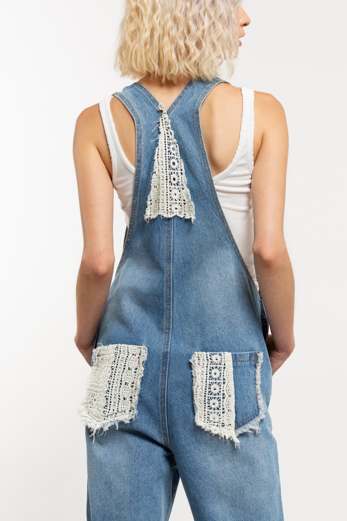 Lace Patch Overalls