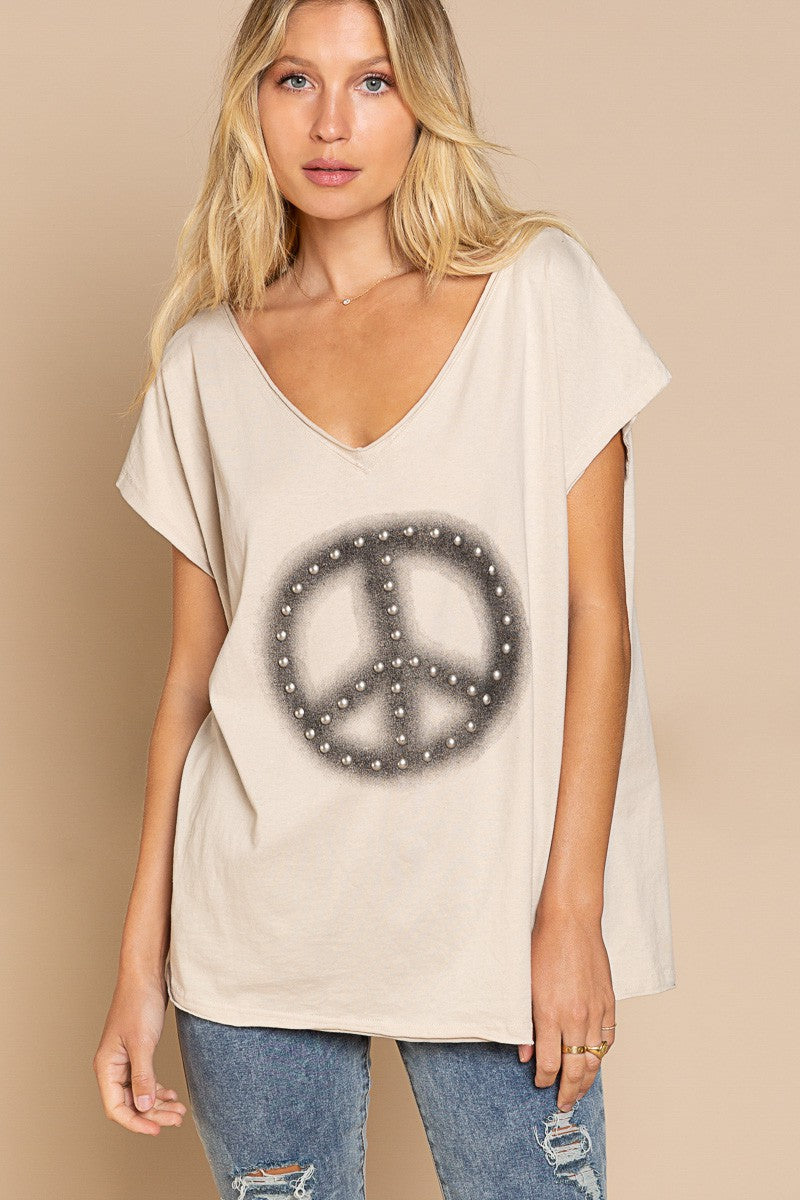 Peace Studded Top