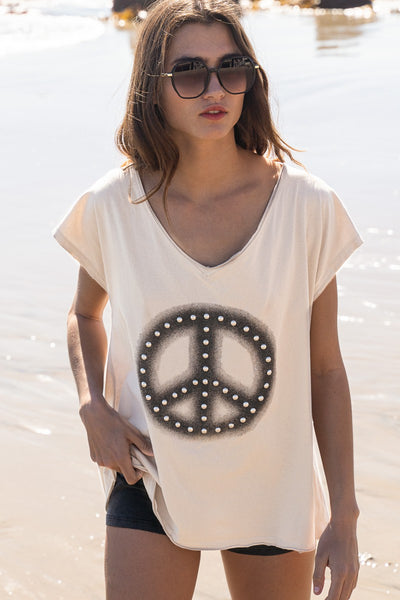 Peace Studded Top