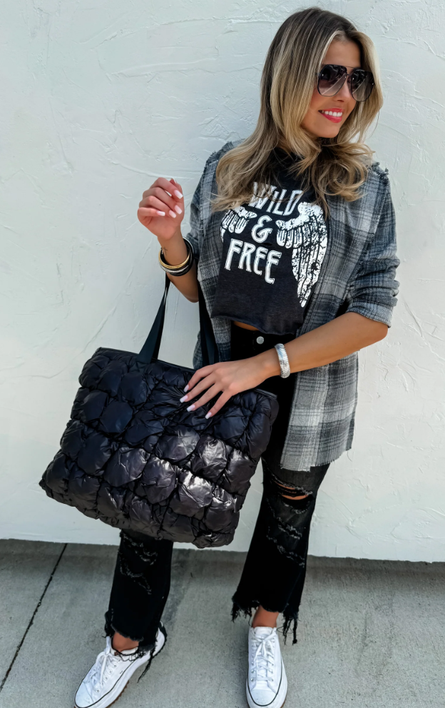 Fall Puffer Tote Bag