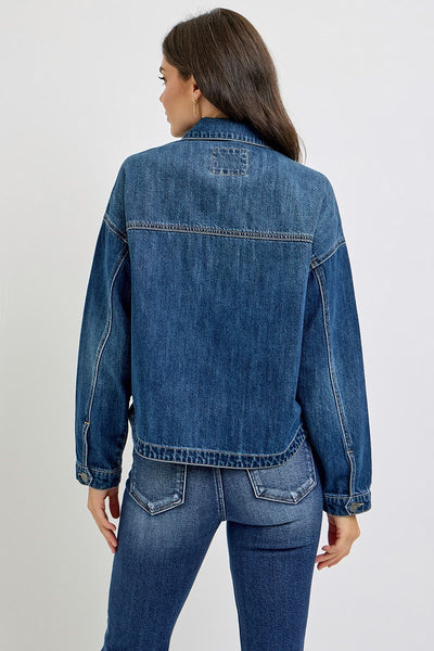 Risen Dark Wash Cargo Pocket Jacket