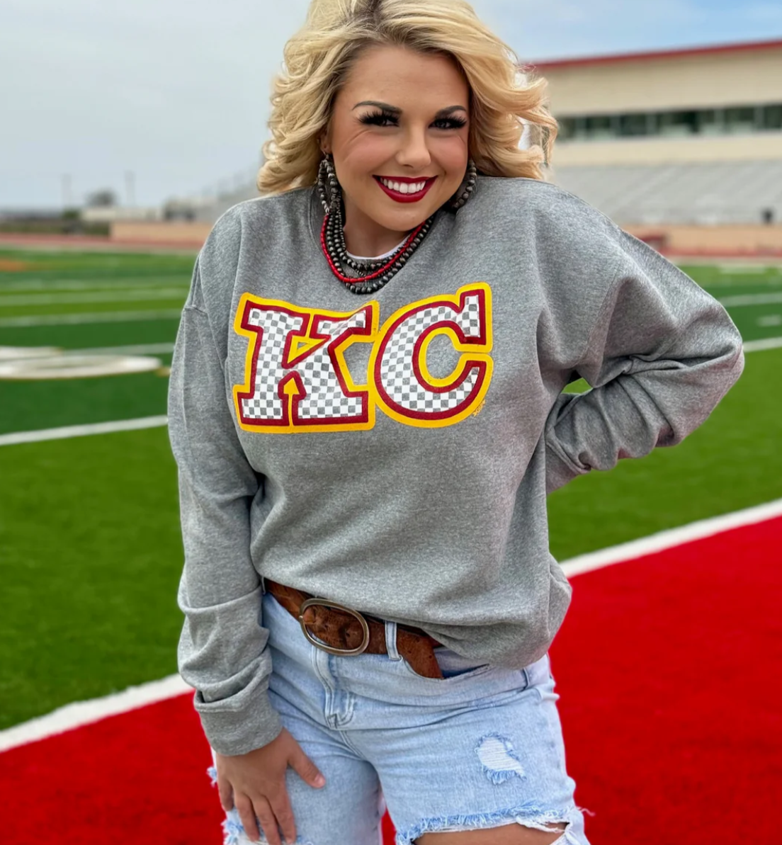 KC Checkered Grey Sweatshirt