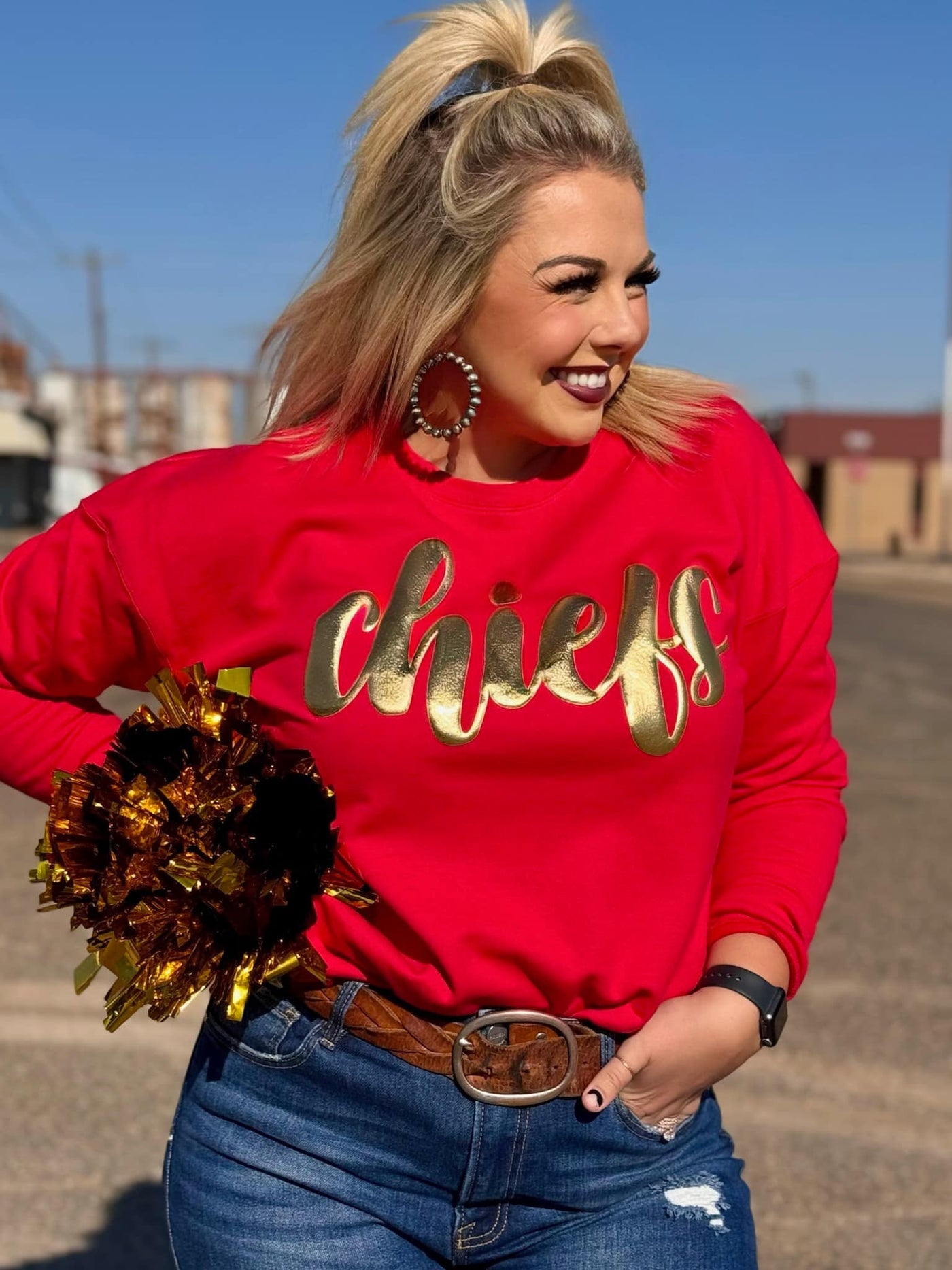 Chiefs Metallic Puff Sweatshirt