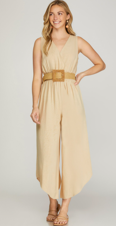 Sleeveless Woven Jumpsuit