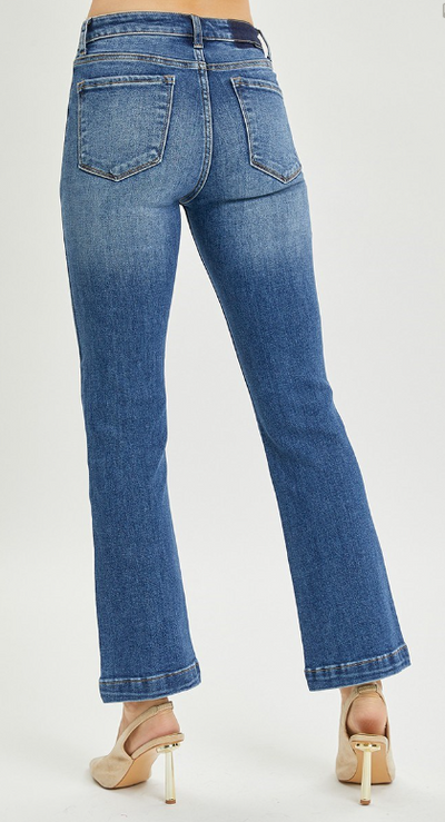 Risen High Rise Patch Pocket Straight Jeans